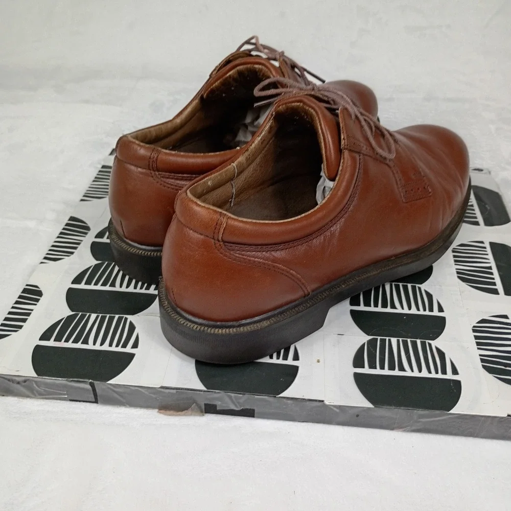 Florsheim Comfortech‎ Mens Brown Leather Derby Shoes Lace Up Oxford 10W Tan